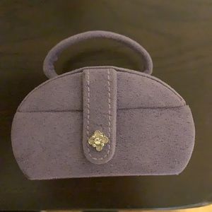 Purple mini Jewelry Travel Case with beaded clasp